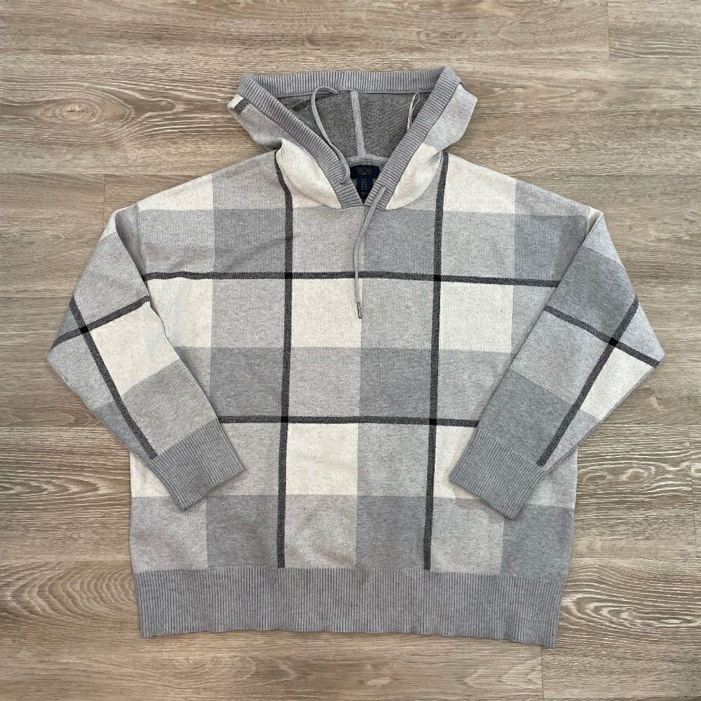 RACHEL Rachel Roy Gray Hooded Sweatshirt Sweater Relaxed Fit Cozy 1X , XXL